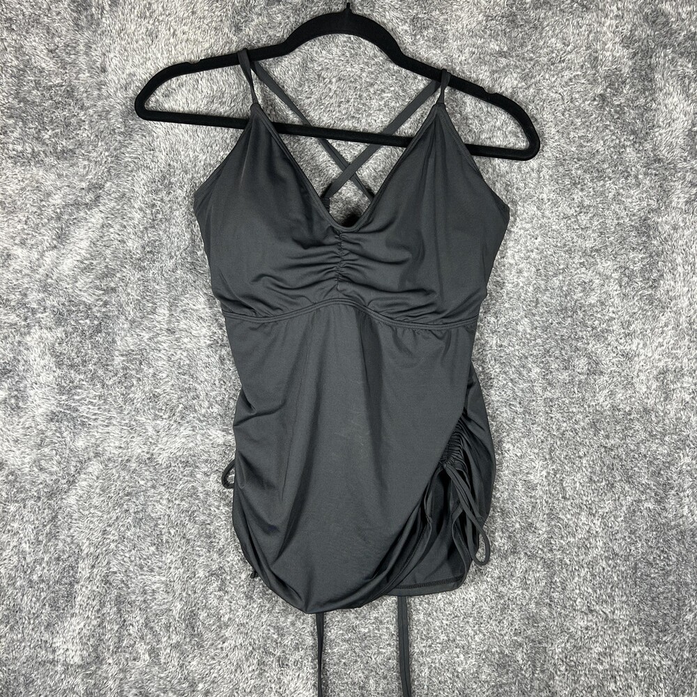 Carve Designs Swimsuit Womens 38DD Black One Piece Ruched Crossback Drawstring
